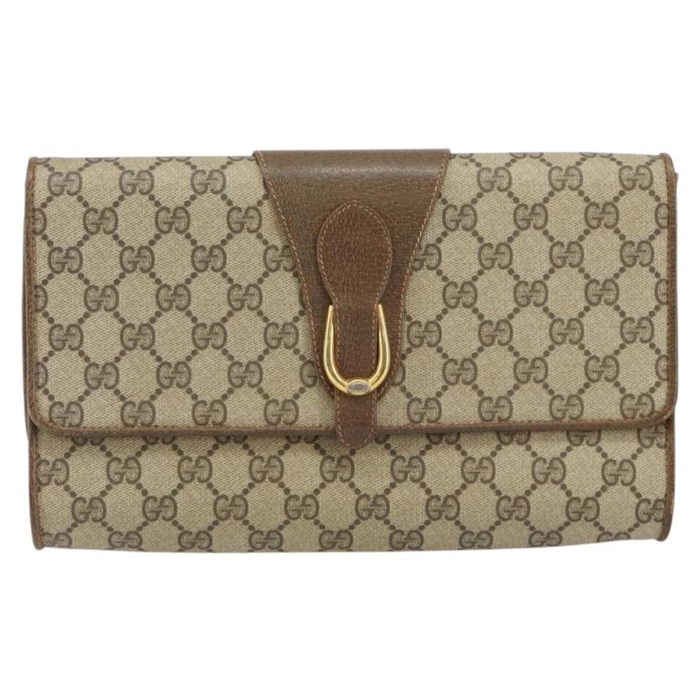 GUCCI GG Supreme Clutch Bag Beige Gold 89 02 050 Auth bs29617 - Picture 13 of 16